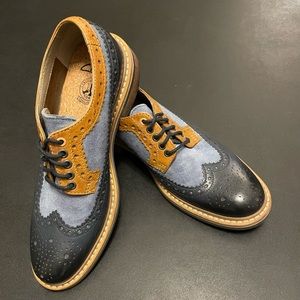 Clarks Tor Brogue Wingtips Navy/Blue/Tan